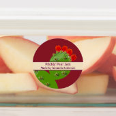 Prickly Pear Jam Modern Circle Food Label (Aangebracht)