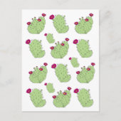 Prickly Pear Pattern Plant Cactus Love Briefkaart (Voorkant)