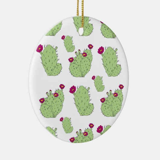 Prickly Pear Pattern Plant Cactus Love Keramisch Ornament (Rechts)