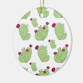 Prickly Pear Pattern Plant Cactus Love Keramisch Ornament (Links)