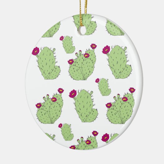 Prickly Pear Pattern Plant Cactus Love Keramisch Ornament (Links)