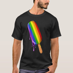 Pride Ally Ice Cream Rainbow Vlag Gay Lesbische Pr T-shirt