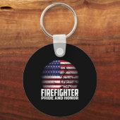 Pride And Honor Fireman Gift Proud Firefighter Quo Sleutelhanger (Voorkant)