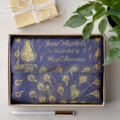 Pride and Prejudice Blue Gold Peacock Book Hoesje Tissuepapier (Geschenk)