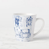 Pride and Prejudice Blue Toile Quotes Latte Mok (Rechts)