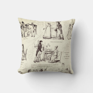Pride and Prejudice Bruin Beige Toile Citaten Kussen