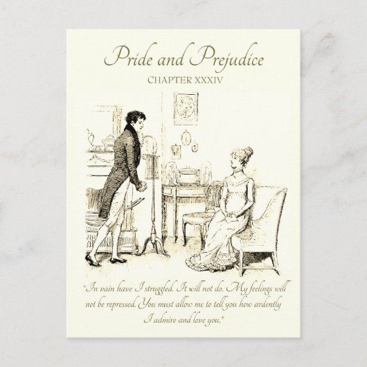 Pride and Prejudice: Darcy's eerste voorstel Briefkaart (Voorkant)