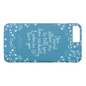 Pride and Prejudice Floral Love Quote Case-Mate iPhone Case (Achterkant (Horizontaal))
