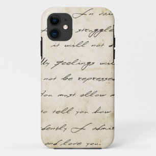 Pride and prejudice handschrift archief iPhone 11 hoesje