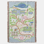 Pride and Prejudice Map Blanket Jane Austen Gooi Deken (Voorkant Verticaal)