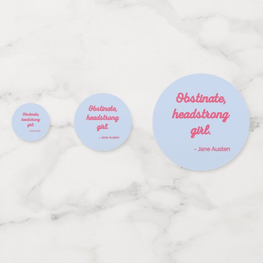 Pride and Prejudice Quote II - Stijlvolle stijl Confetti (Voorkanten)