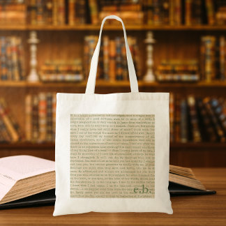 Pride and Prejudice Quotes Gepersonaliseerde Canva Tote Bag