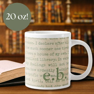 Pride and Prejudice Quotes Gepersonaliseerde Jumbo Extra Grote Beker