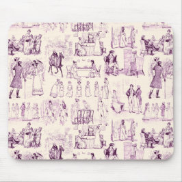 Pride and Prejudice Toile de Jouy Plum en Apricot Muismat