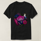 Pride Bisexual D20 Tabletop RPG-gamedice Sticke T-shirt (Design voorkant)