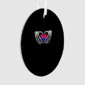Pride Bisexuelle Squelette Halloween Bi Goth Coeur (devant)