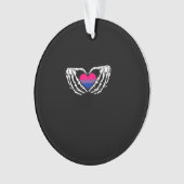 Pride Bisexuelle Squelette Halloween Bi Goth Coeur (devant)