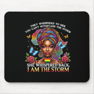 Pride Black Woman Retro Ik ben het Storm Inspirati Muismat