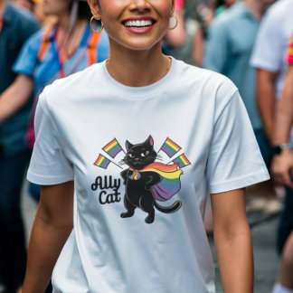 Pride Cat - LGBTQIA2S+ Ally Cat Design T-shirt