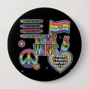 Pride dag. Liefde wint. Ik ben vrolijk en heb geen Ronde Button 4,0 Cm