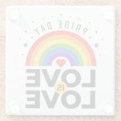 Pride Day Love Glazen Onderzetter (Achterkant)