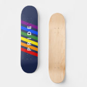PRIDE Diagonal LGBT Rainbow Stripes op Navy Blue Skateboard (Voorkant)