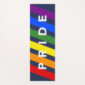 PRIDE Diagonal LGBT Rainbow Stripes op Navy Blue Yogamat (Voorkant)