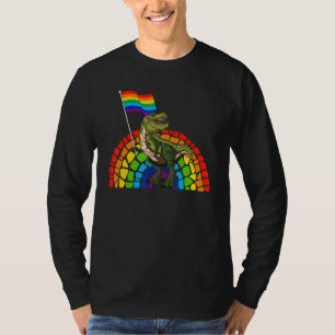 Pride Dinosaur LGBT Homo Lesbienne Transgender Tra T-shirt