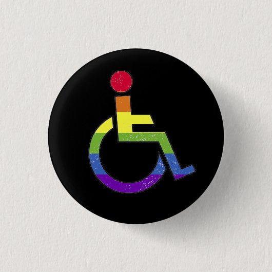 Pride Disability LGBT Ronde Button 3,2 Cm (Voorkant)