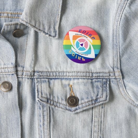 Pride EDIRP Illuminati Logo Pin Ronde Button 5,7 Cm (In situ)