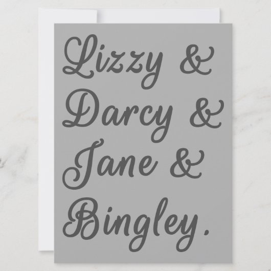 Pride en Prejudice-paren I Kaart (Voorkant)