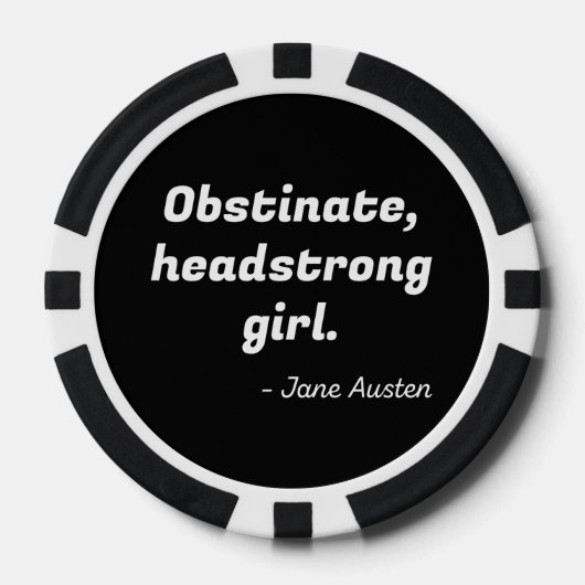Pride en Prejudice Quote II Poker Chips (Voorkant)