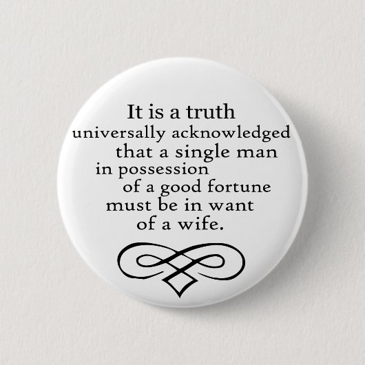 Pride en Prejudice Ronde Button 5,7 Cm (Voorkant)