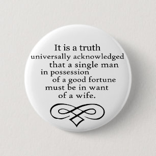 Pride en Prejudice Ronde Button 5,7 Cm
