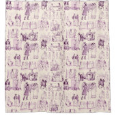Pride en Prejudice  Toile in Plum op perzik Douchegordijn (Voorkant)