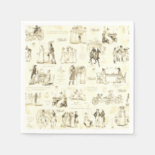 Pride en Vooroordelen Beige Tool Quote Illustratie Servet