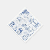 Pride en Vooroordelen Blauw Toile Citaten Illustra Servet (Hoek)