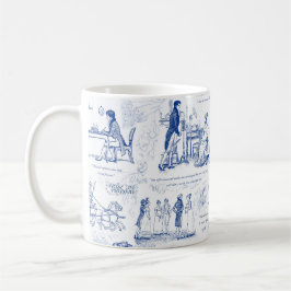 Pride en vooroordelen Blue Toile Quotes Koffiemok