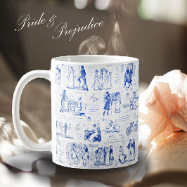 Pride en vooroordelen Blue Toile Quotes Koffiemok