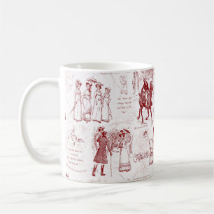 Pride en vooroordelen Red Toile Quotes Koffiemok