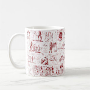 Pride en vooroordelen Red Toile Quotes Koffiemok