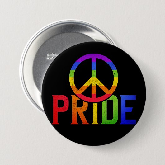 Pride en vrede ronde button 7,6 cm (Voorkant /achterkant)