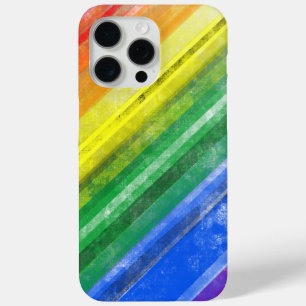 Pride Equality Gay Flag Grunge Strepen LGBTQ Hoesj iPhone 15 Pro Max Hoesje