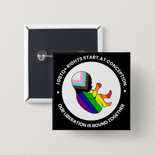 Pride Fetus Button (vierkant) (Voorkant /achterkant)