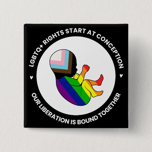 Pride Fetus Button (vierkant) (Voorkant)