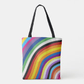 Pride Flag Colorful Stripes Pattern Canvas tas (Achterkant)