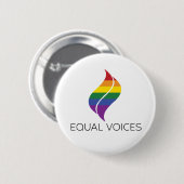 Pride Flag Equal Voices Logo Ronde Button 5,7 Cm (Voorkant /achterkant)