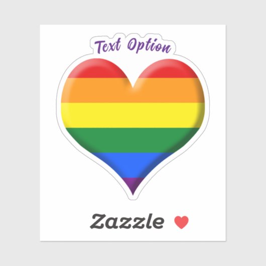 Pride Flag Heart Sticker (Vel)