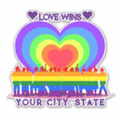 Pride Flag Heart Sticker (Voorkant)