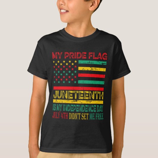 Pride Flag Juneteenth is mijn onafhankelijkheidsda T-shirt (Voorkant)